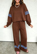 Polka Dot Print Colorblock Pants Set