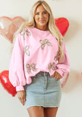Pink Embroidered Sweatshirt