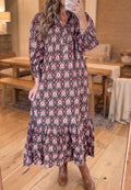 Brown floral maxi dress