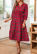 Red Christmas Plaid Dress