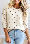 Polka Dot Long Sleeve Cotton Sweater