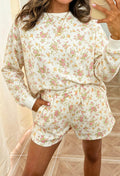Beige Floral Long Sleeve Set