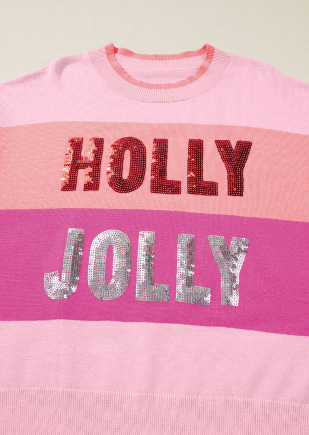 Holly Jolly Sequin Colorblock Sweatshirt
