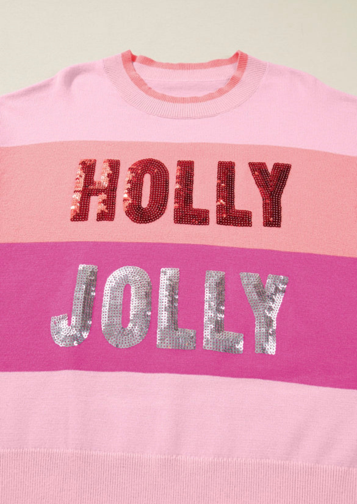 Holly Jolly Sequin Colorblock Sweatshirt