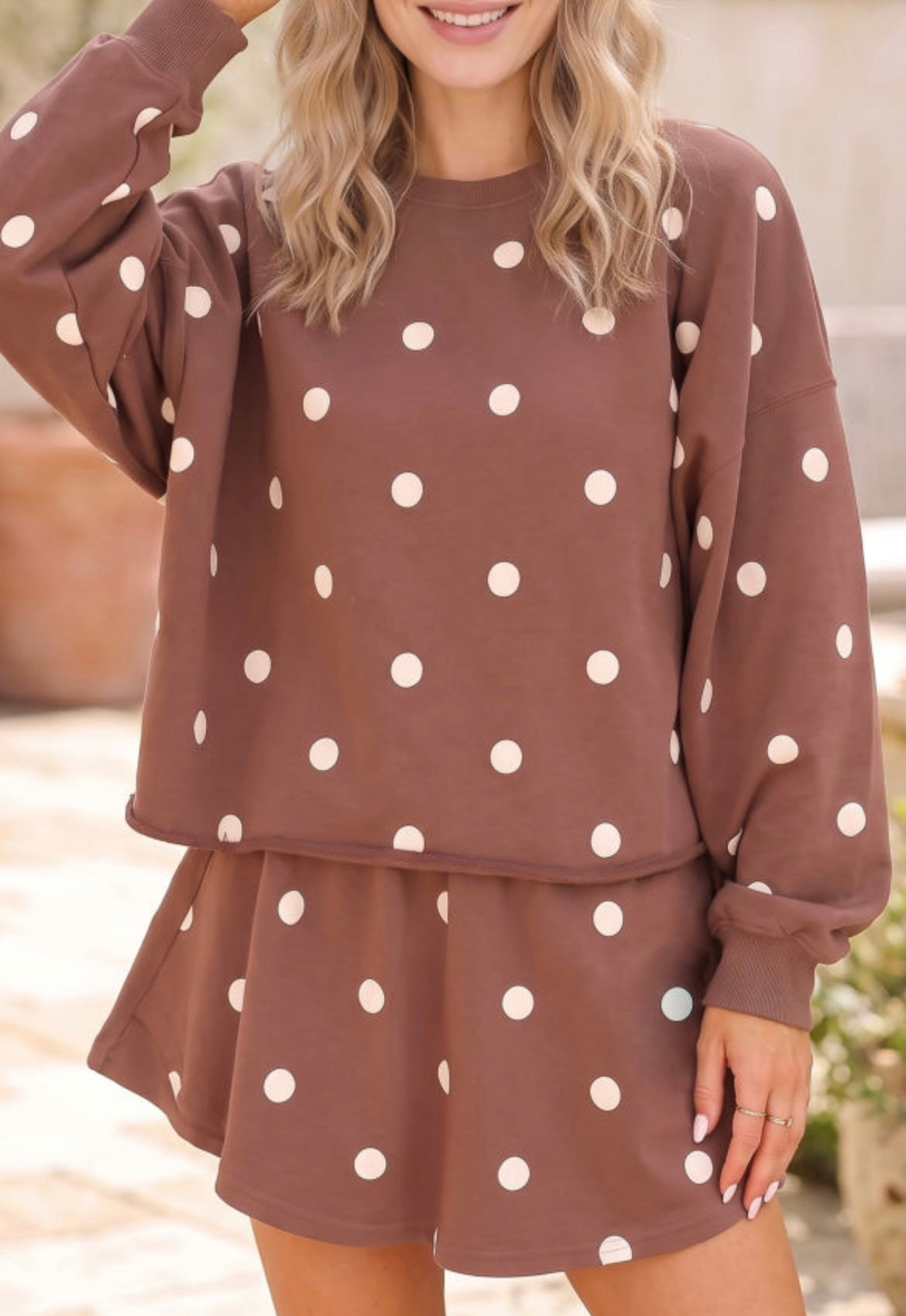 Polka dot skort set