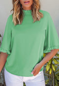 Ruffled Bell Sleeve Loose Blouse