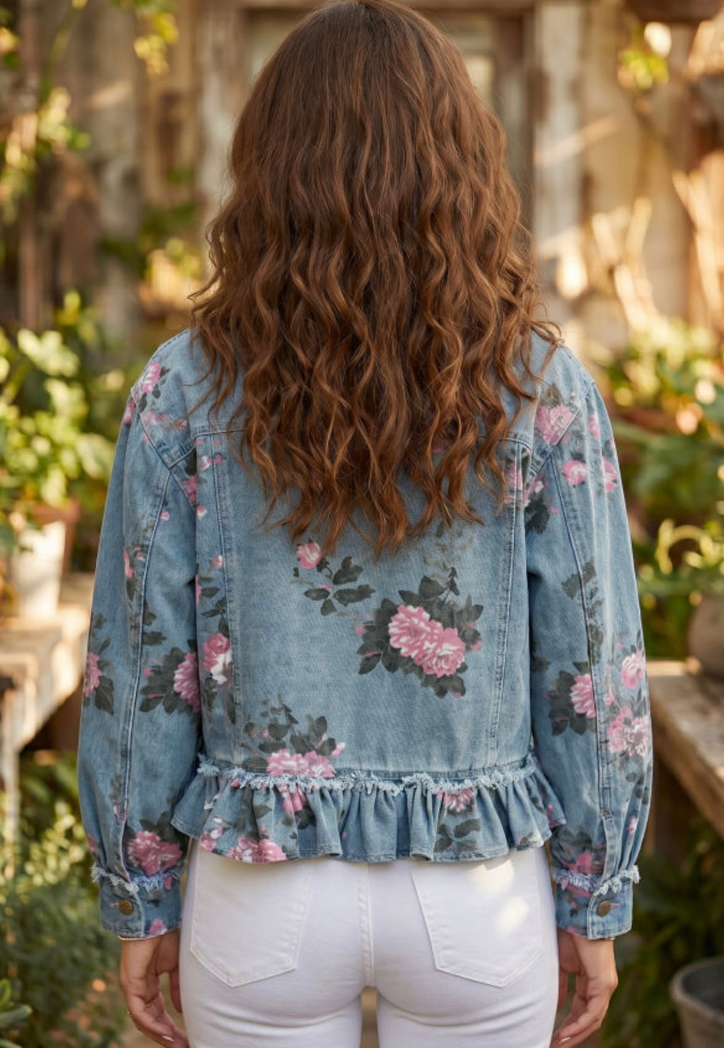 Floral Print Denim Jacket