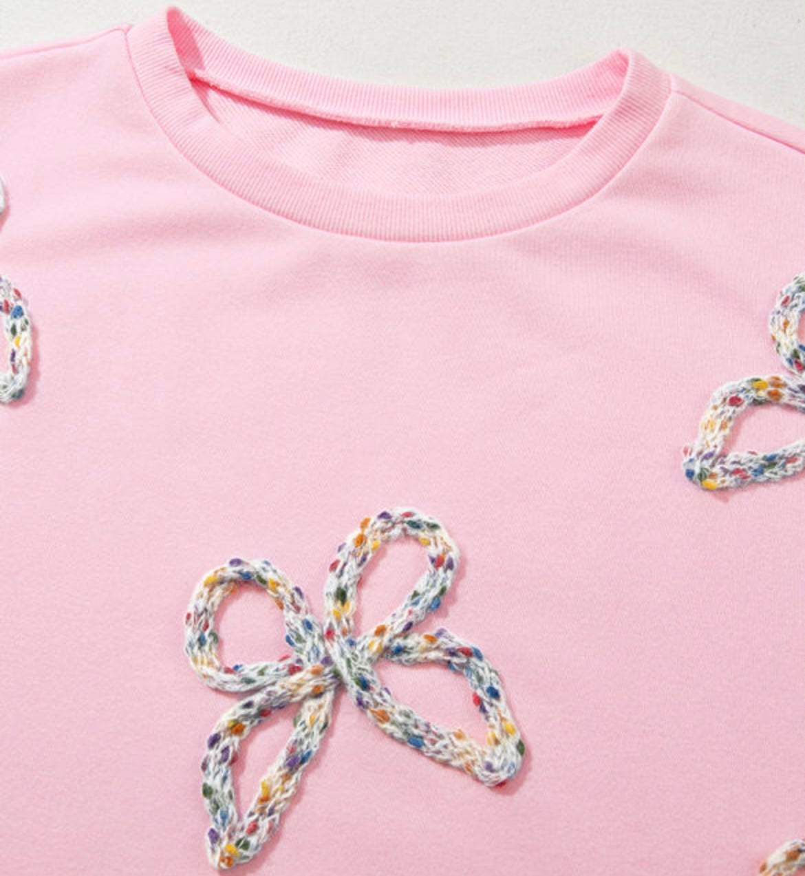 Pink Embroidered Sweatshirt