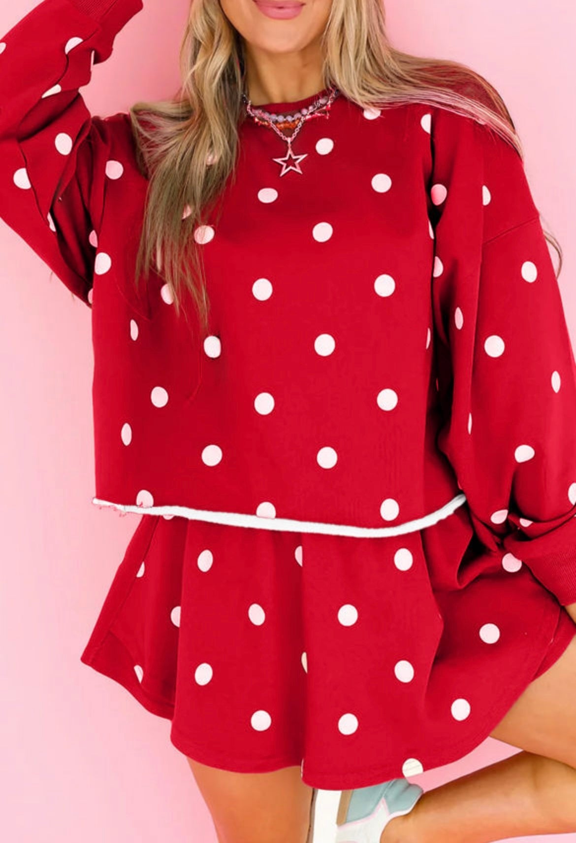 Polka dot skort set