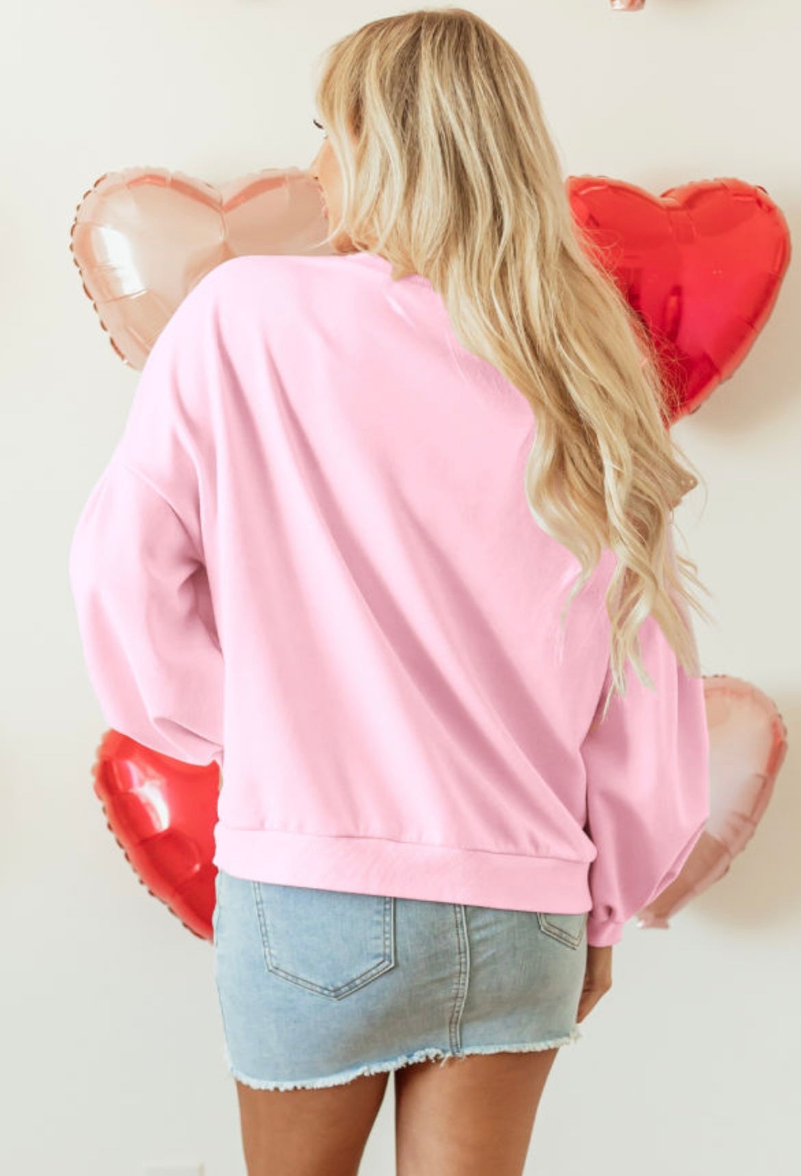 Pink Embroidered Sweatshirt