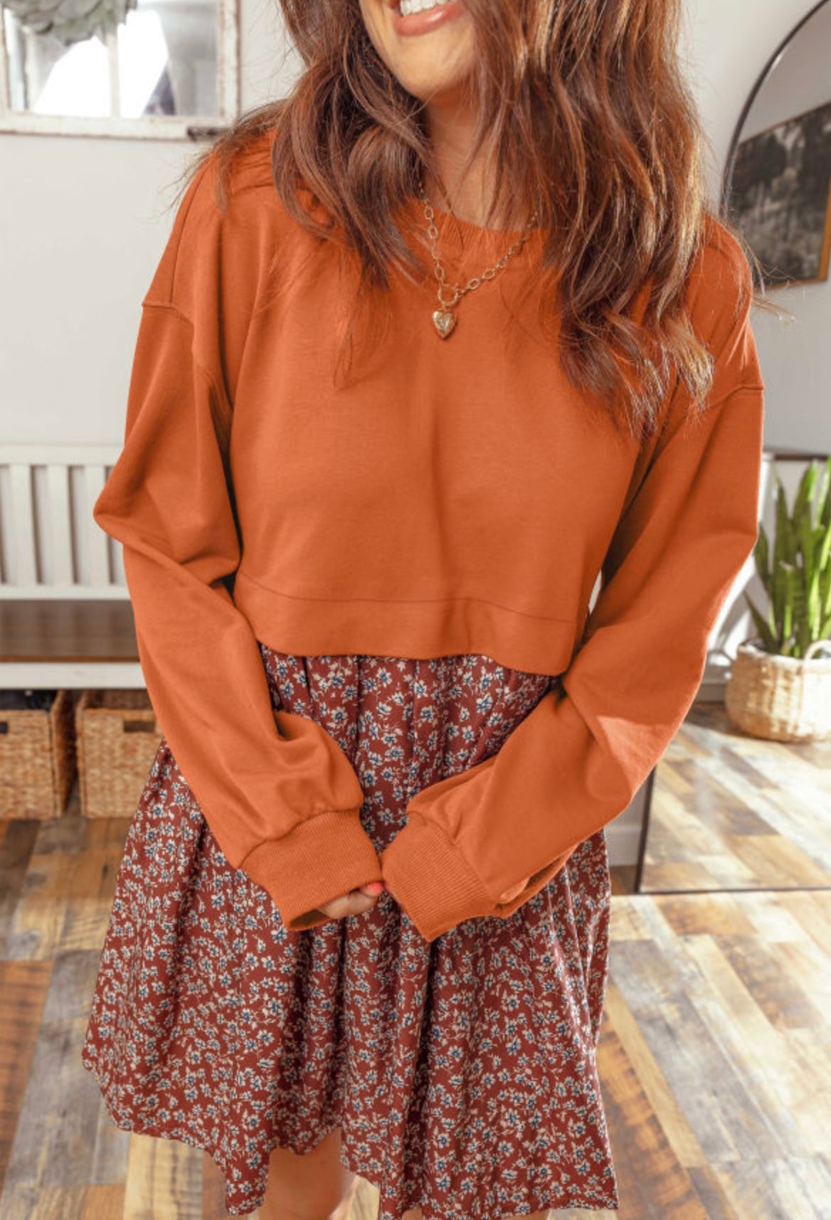 Orange Patchwork Dress