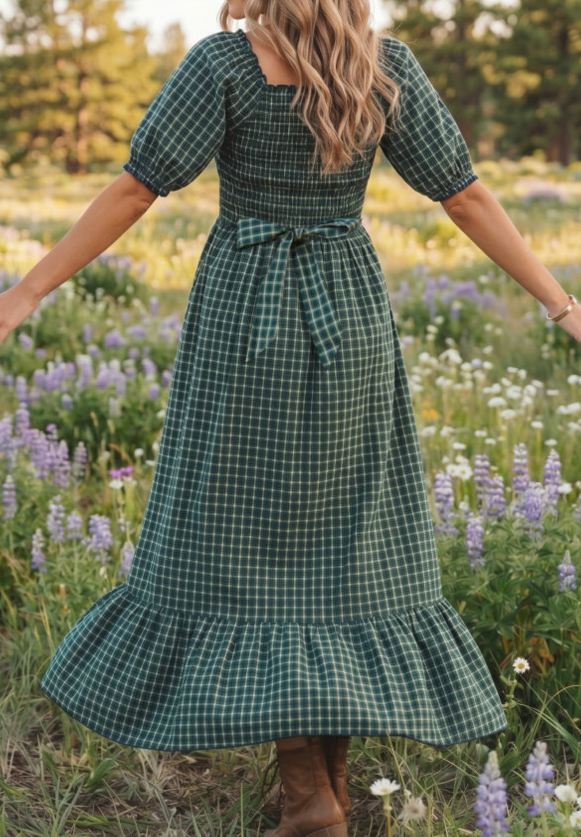 Green Plaid Dress