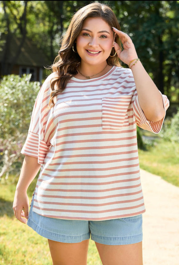Pink Waffle Knit Top