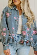 Floral Print Denim Jacket