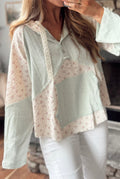Button Hoodie Long Sleeve Top