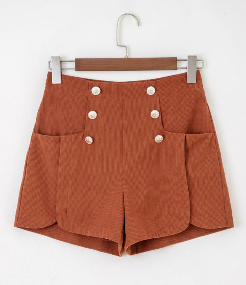 Scallop Edge Corduroy Shorts