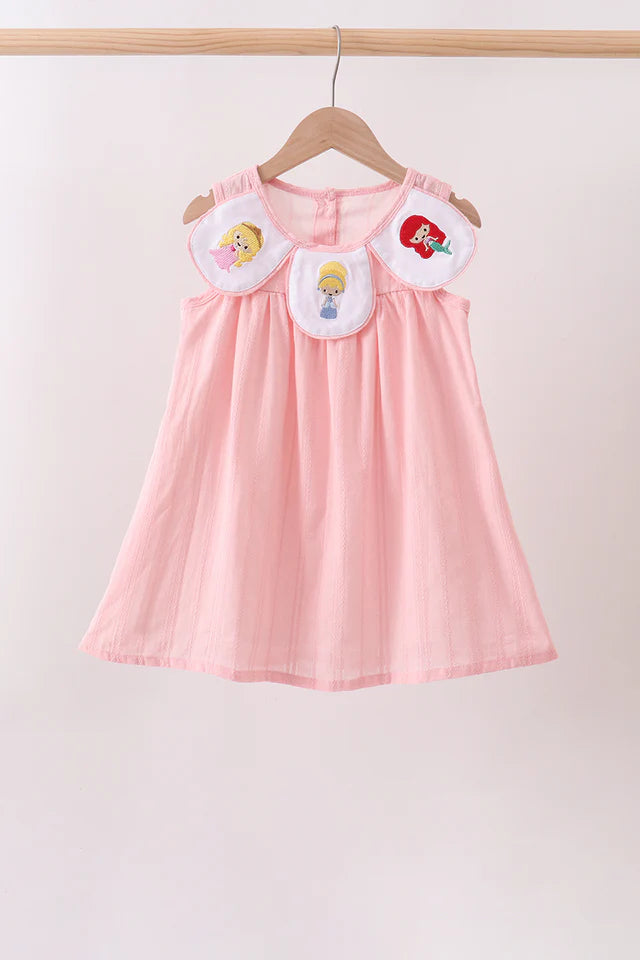Pink Princess Embroidered Jacquard Dress