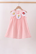 Pink Princess Embroidered Jacquard Dress