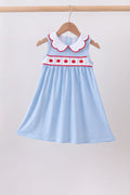 Blue Apple Smocked Dress