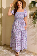 Curvy Floral Smocked Dress