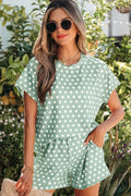 Polka Dot Print Shirt Set