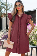 Burgundy Denim Dress